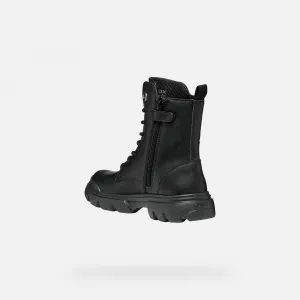 Black Girls Ankle Boots Geox Junette - Girls