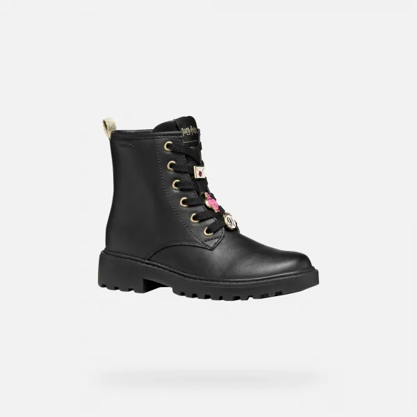 Black Girls Ankle Boots Geox Casey Harry Potter - Girls