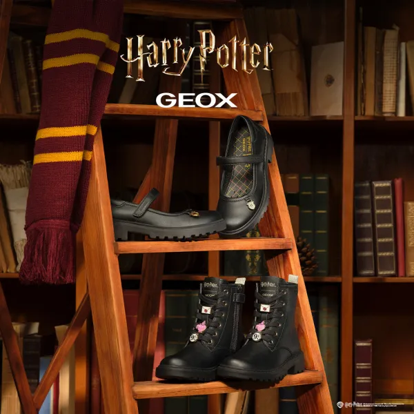 Black Girls Ankle Boots Geox Casey Harry Potter - Girls