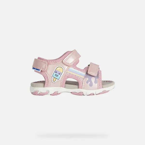 Pink Girls Sandals Geox Flaffee - Girls