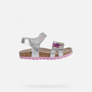 Silver Girls Sandals Geox Chalki - Girls