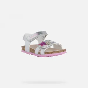 Silver Girls Sandals Geox Chalki - Girls