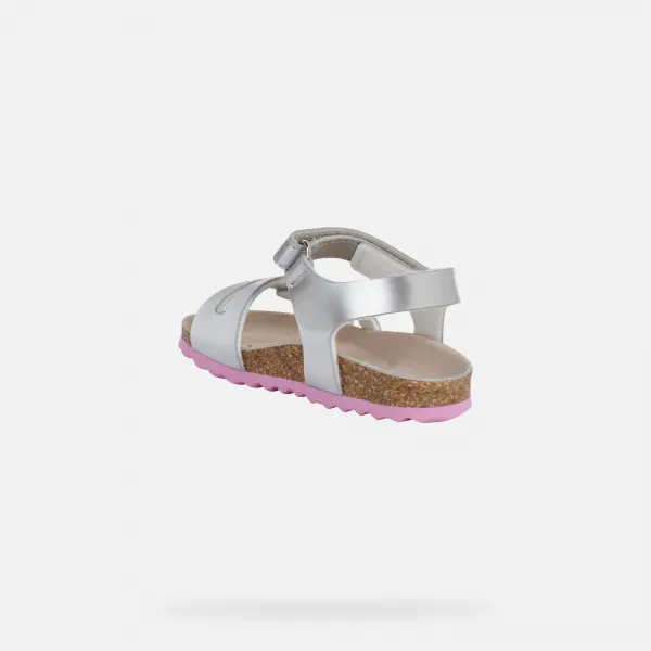 Silver Girls Sandals Geox Chalki - Girls