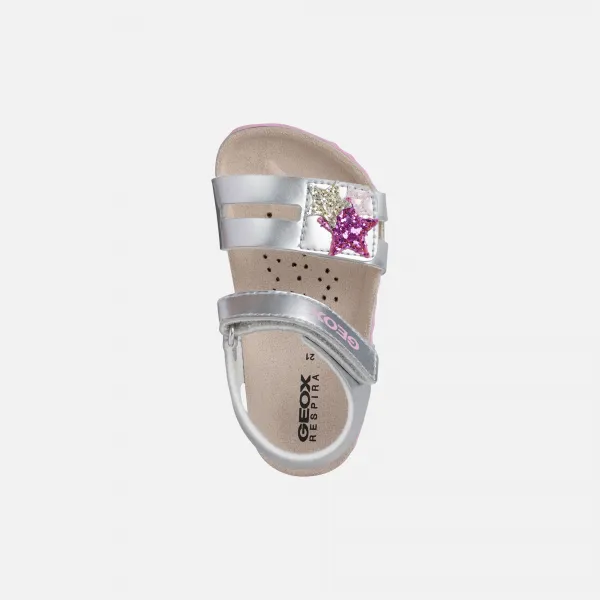Silver Girls Sandals Geox Chalki - Girls
