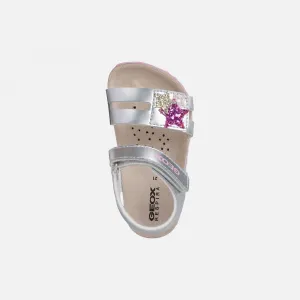 Silver Girls Sandals Geox Chalki - Girls