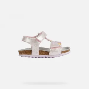 Light Pink Girls Sandals Geox Chalki - Girls