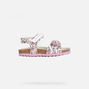 White Girls Sandals Geox Chalki - Girls