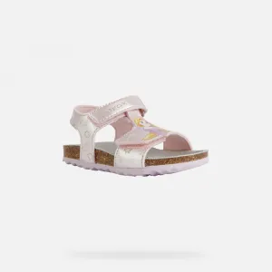 Light Pink Girls Sandals Geox Chalki - Girls