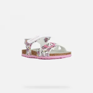 White Girls Sandals Geox Chalki - Girls