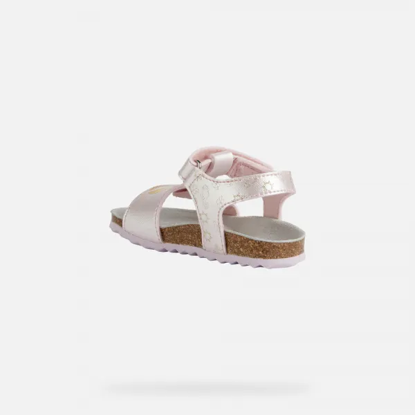 Light Pink Girls Sandals Geox Chalki - Girls