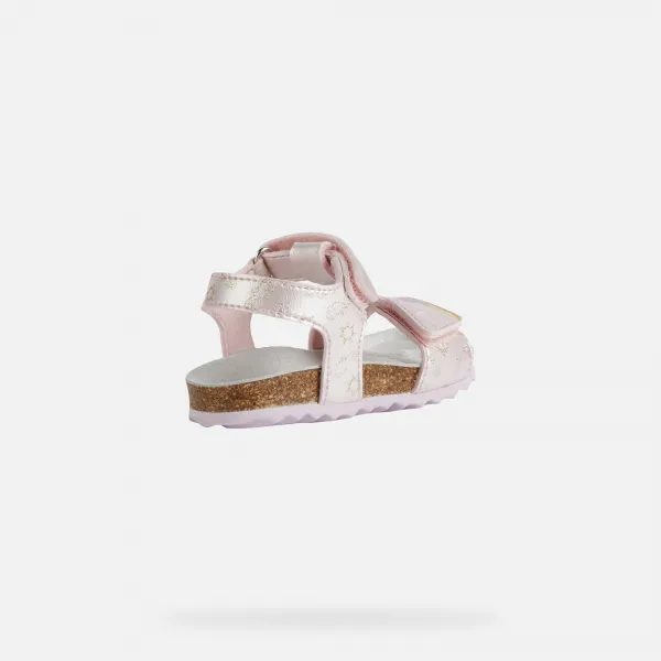 Light Pink Girls Sandals Geox Chalki - Girls