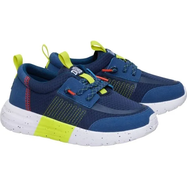 HEY DUDE SIROCCO PLAY Y SPORT STRIPE Detská voľnočasová obuv, tmavo modrá, veľkosť