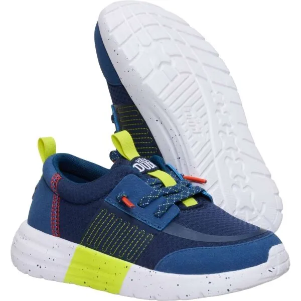 HEY DUDE SIROCCO PLAY Y SPORT STRIPE Detská voľnočasová obuv, tmavo modrá, veľkosť
