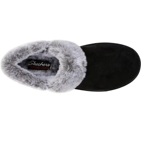 Skechers COZY CAMPFIRE Dámske zateplené papuče, čierna, veľkosť