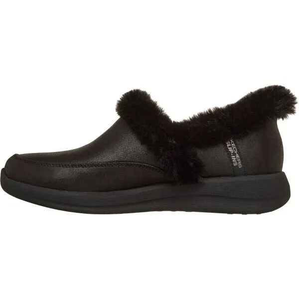 Skechers COZY ESCAPE Dámske zateplené papuče, čierna, veľkosť