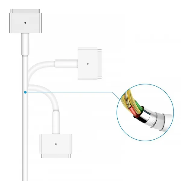 Adaptér pre Apple MacBook Air Pro MagSafe 2 T typ, 45W, biely