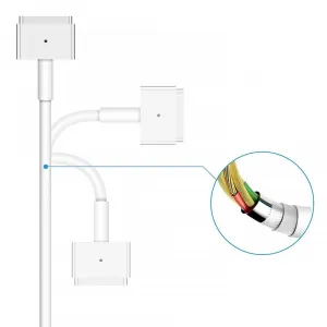 Adaptér pre Apple MacBook Air Pro MagSafe 2 T typ, 45W, biely
