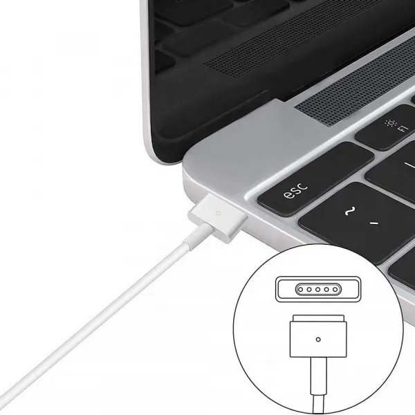 Adaptér pre Apple MacBook Air Pro MagSafe 2 T typ, 45W, biely