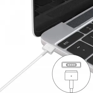 Adaptér pre Apple MacBook Air Pro MagSafe 2 T typ, 45W, biely