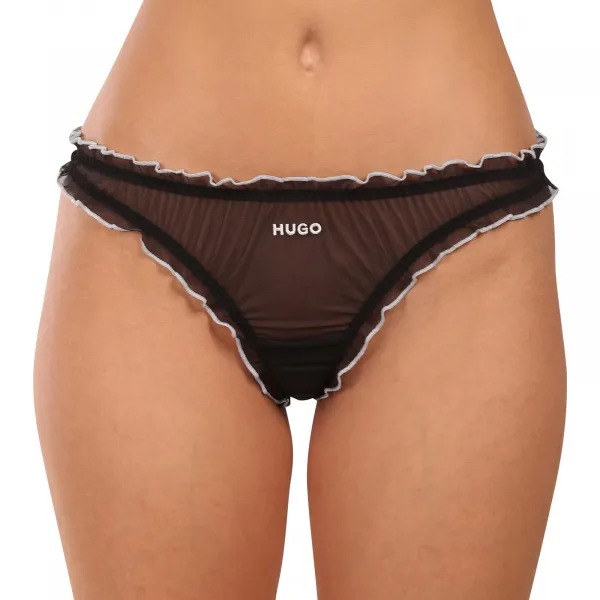 3PACK dámske tangá HUGO čierne (50550109 001) M