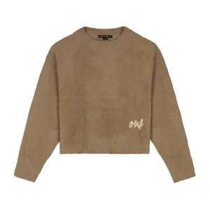 Olaf Fluffy Script Logo Knit W "Starfish" (W220704-STARFISH)