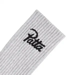 Patta Script Logo Sports Socks "Melange Grey" (2020-396-0016-050)