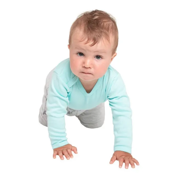 Dojčenské body celorozopínacie New Baby Classic II sivé s hviezdičkami 56 (0-3m)
