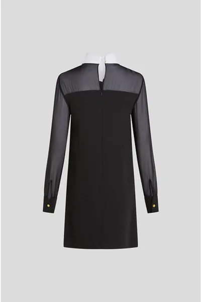 Šaty Karl Lagerfeld Poplin Collar Dress Black