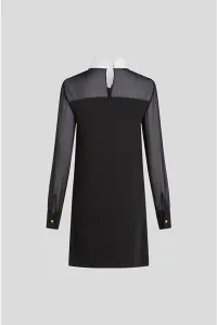 Šaty Karl Lagerfeld Poplin Collar Dress Black