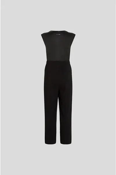 Overal Karl Lagerfeld Faux Leather Zip Jumpsuit Black