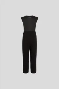 Overal Karl Lagerfeld Faux Leather Zip Jumpsuit Black