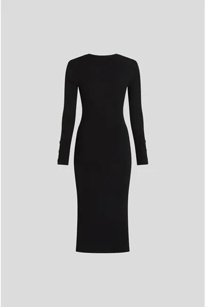 Šaty Karl Lagerfeld čierna farba, midi, priliehavé, A3W13038