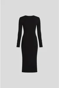 Šaty Karl Lagerfeld čierna farba, midi, priliehavé, A3W13038