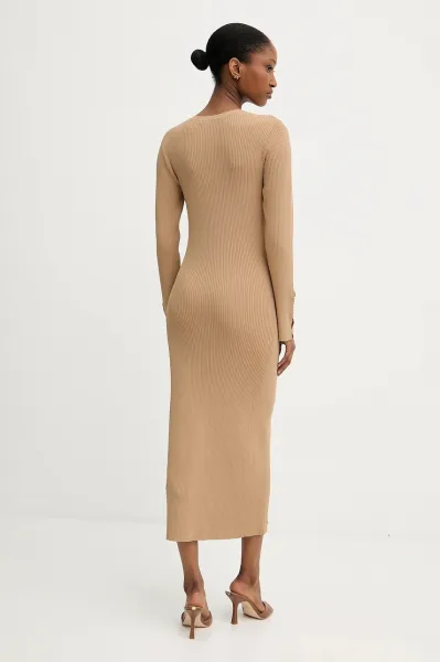 Šaty Karl Lagerfeld zelená farba, midi, priliehavé, A3W13038