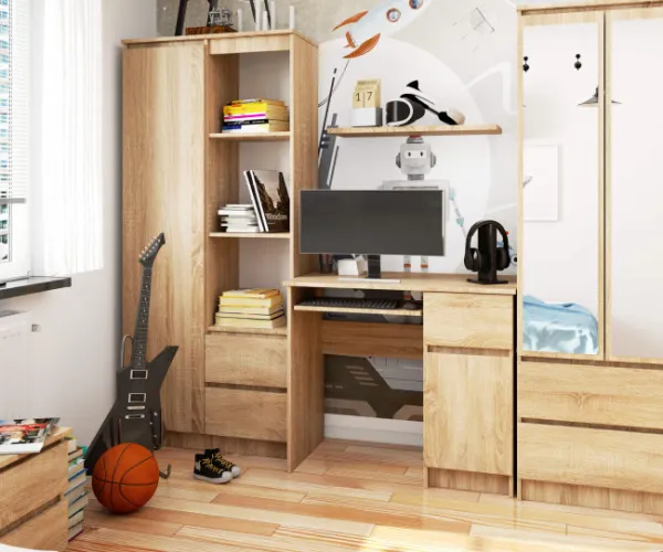 Ak furniture Písací stôl PIKSEL 90 cm dub sonoma pravý