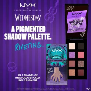 NYX Professional Makeup Wednesday The Nevermore Academy Palette paleta očných tieňov 8 farieb 8x1 g