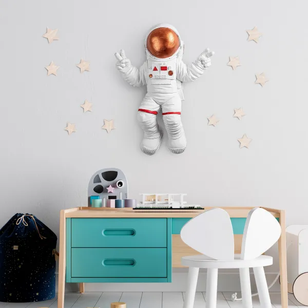 Wallity Nástěnná dekorace Astronaut 3 bílá/oranžová
