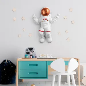 Wallity Nástěnná dekorace Astronaut 3 bílá/oranžová