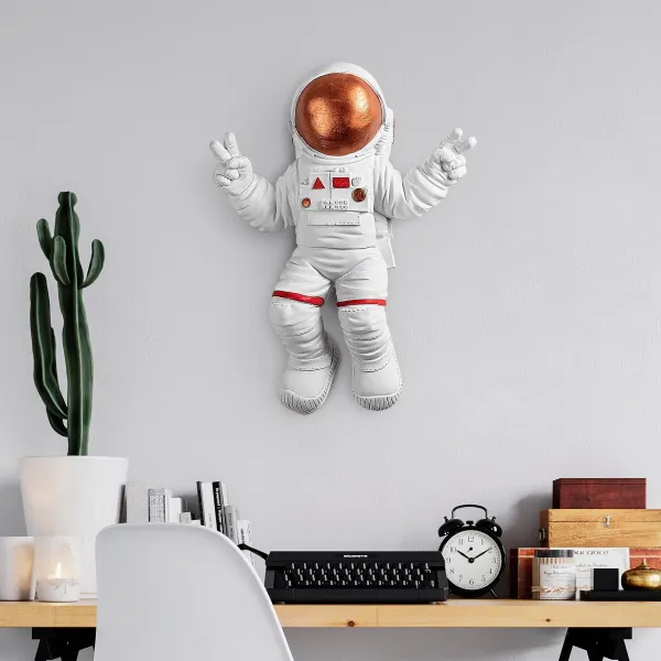 Wallity Nástěnná dekorace Astronaut 3 bílá/oranžová