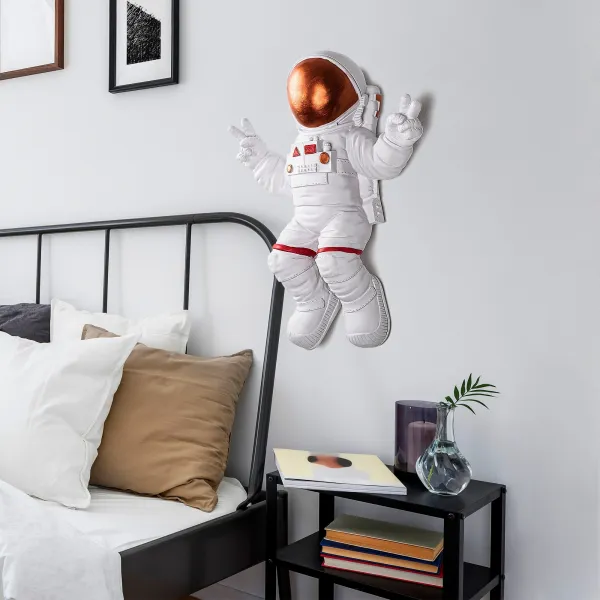 Wallity Nástěnná dekorace Astronaut 3 bílá/oranžová