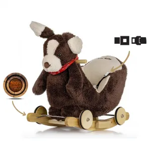 Hojdací psík s melódiou a kolieskami Milly Mally Polly Plus Brown Dog