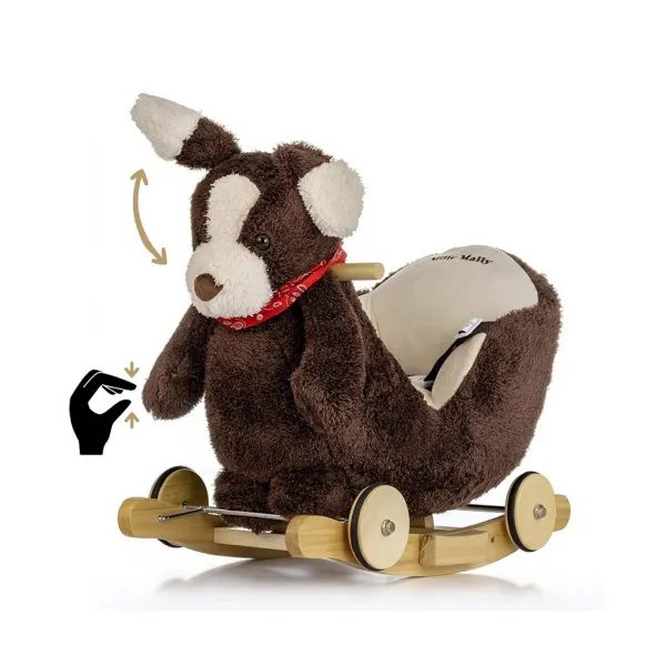 Hojdací psík s melódiou a kolieskami Milly Mally Polly Plus Brown Dog
