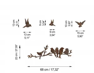 Dekoratívny kovový doplnok na stenu Rusty Birds 2