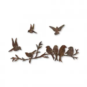 Dekoratívny kovový doplnok na stenu Rusty Birds 2