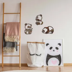 Wallity Hrdzavá Panda nástenná kovová dekorácia viacfarebná