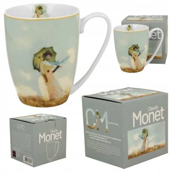 Duo Porcelánový hrnček Monet Žena s dáždnikom 360 ml viacfarebný