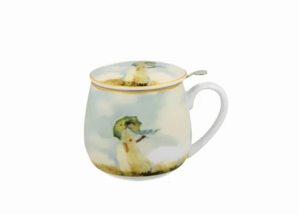 Duo Porcelánový hrnček Monet Žena s dáždnikom 430 ml viacfarebný