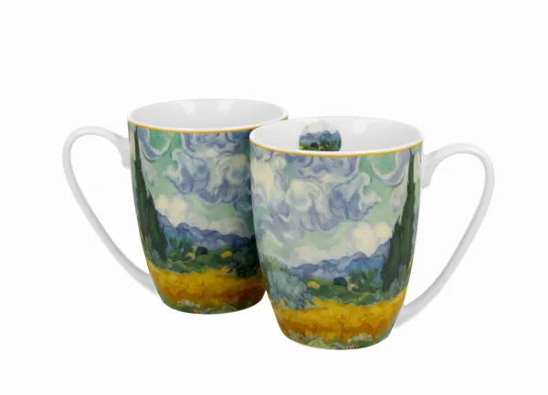 Duo Súprava 2 ks porcelánových hrnčekov Van Gogh Wheat Field 350 ml viacfarebná