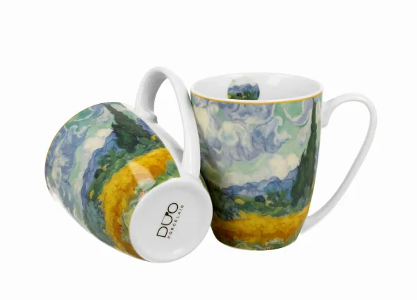 Duo Súprava 2 ks porcelánových hrnčekov Van Gogh Wheat Field 350 ml viacfarebná