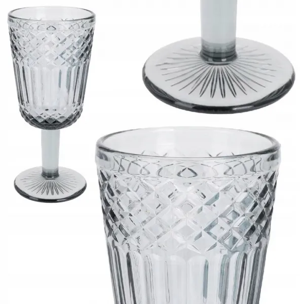 Siaki Collection Pohár na víno Line 300 ml dymová sivá
